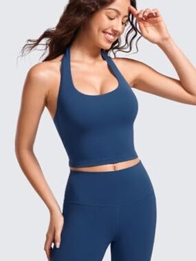 CRZ YOGA Butterluxe Halter Crop Tank Top